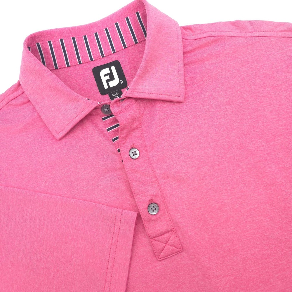 FootJoy Polo Golf Shirt Men Large Pink Heathered Performance Stretch Canyon West
